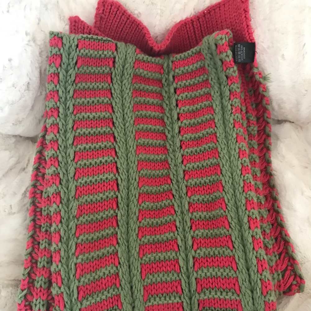 Long Green and Pink Scarf